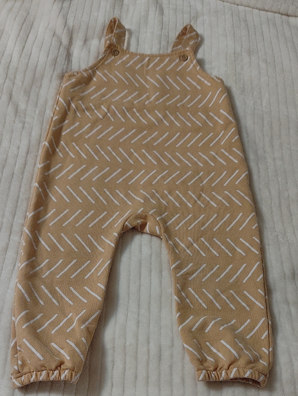 Neutral Tan Patterned Kids Overalls - Unbranded
